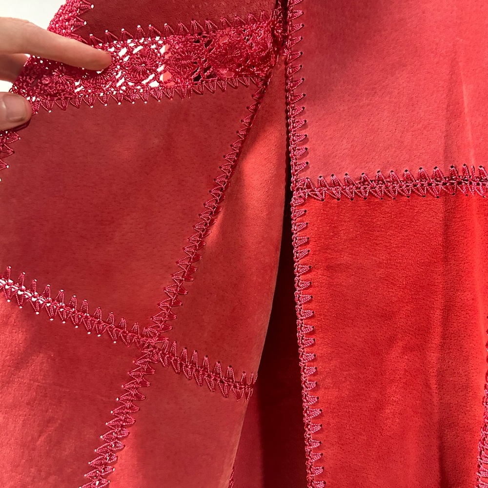 Kroshetta By Papillon Suede Patchwork Jacket Size… - image 2